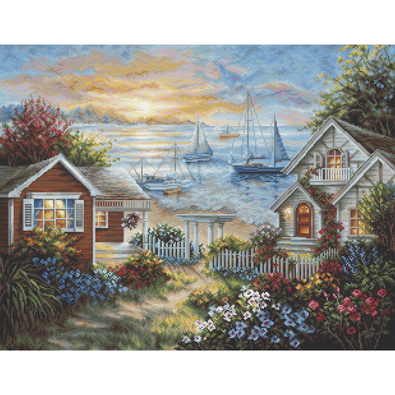 Luca-S Tranquil Seafront Counted Cross Stitch Kit